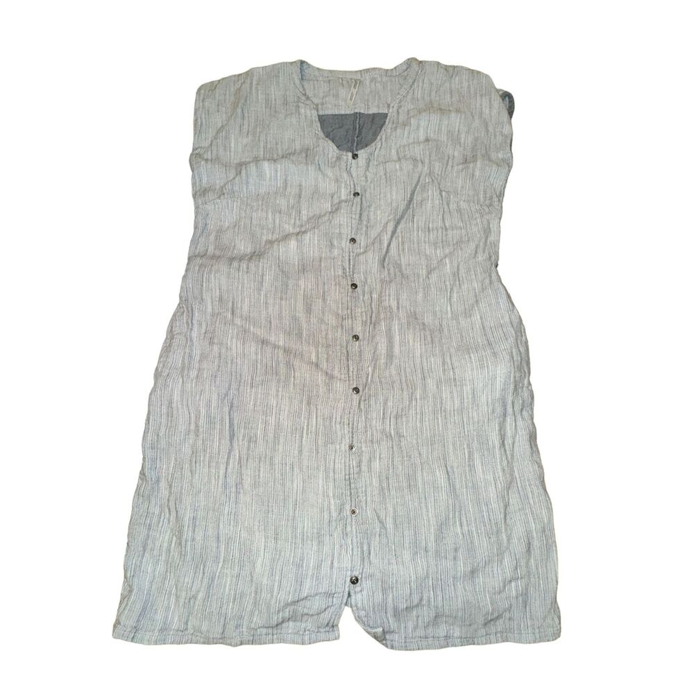 Kuhl Riviera Dress Women's L Ash Gray V Neck Pockets Button Front S/S No Belt